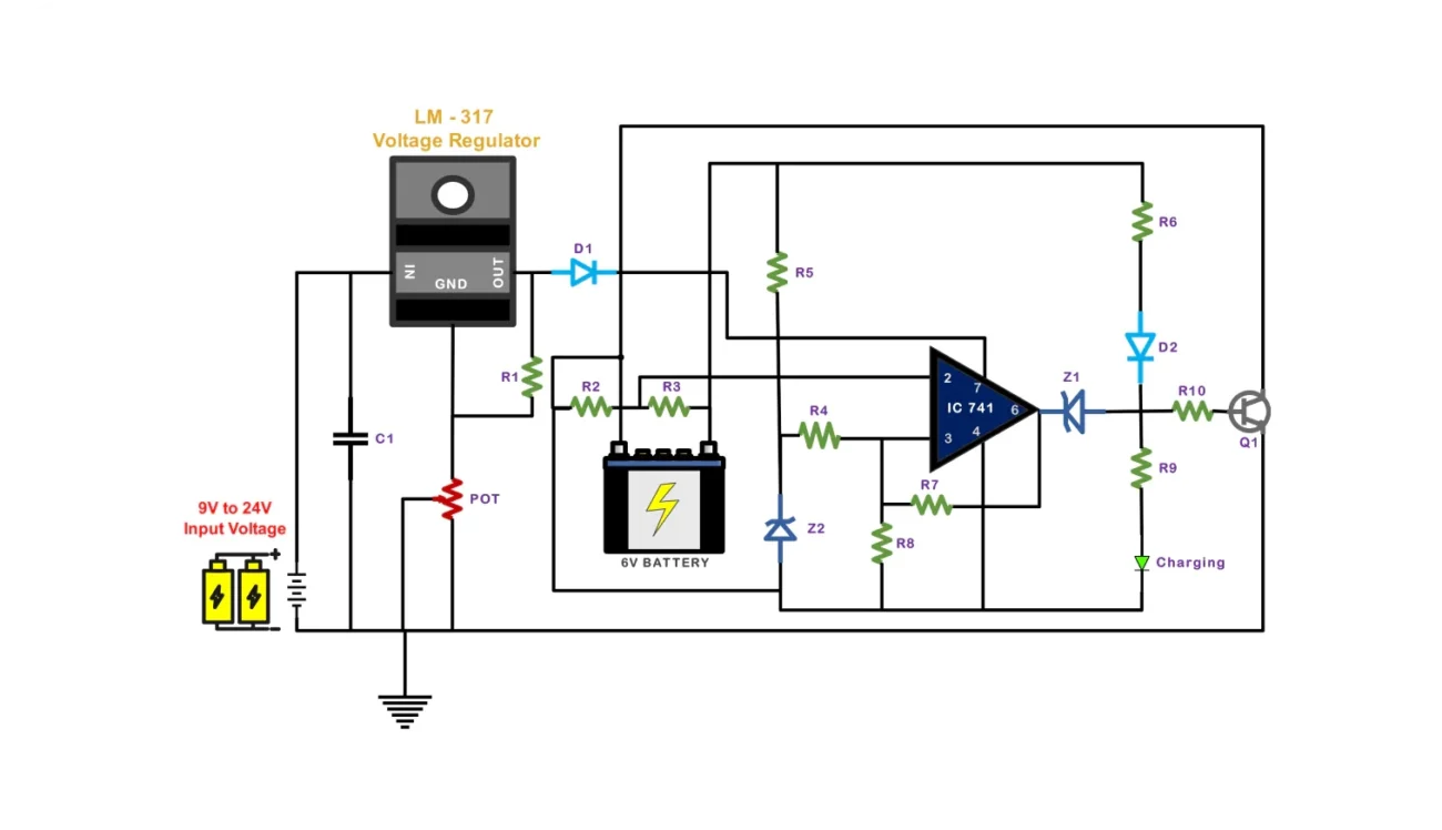 Battery Charger Circuit Diagram Example Free Editable