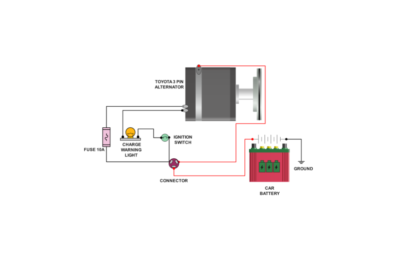 Toyota 3 Pin Alternator Wiring Diagram