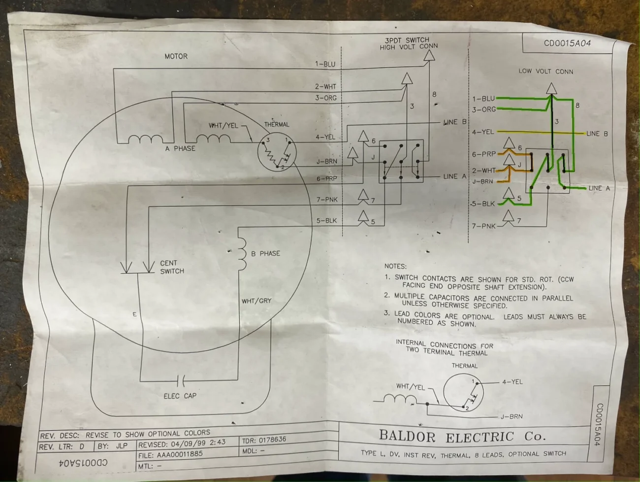 Help Wiring This Baldor Motor R Motors