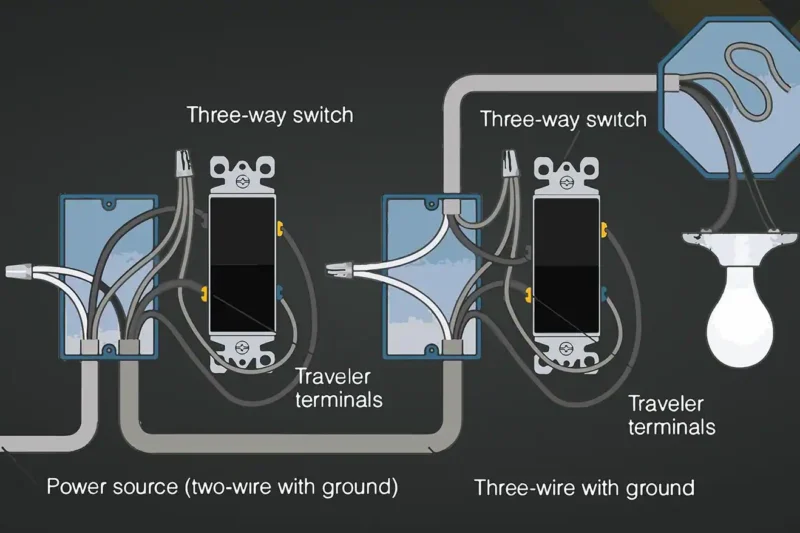 Wiring For 3 Way Switch Diagram