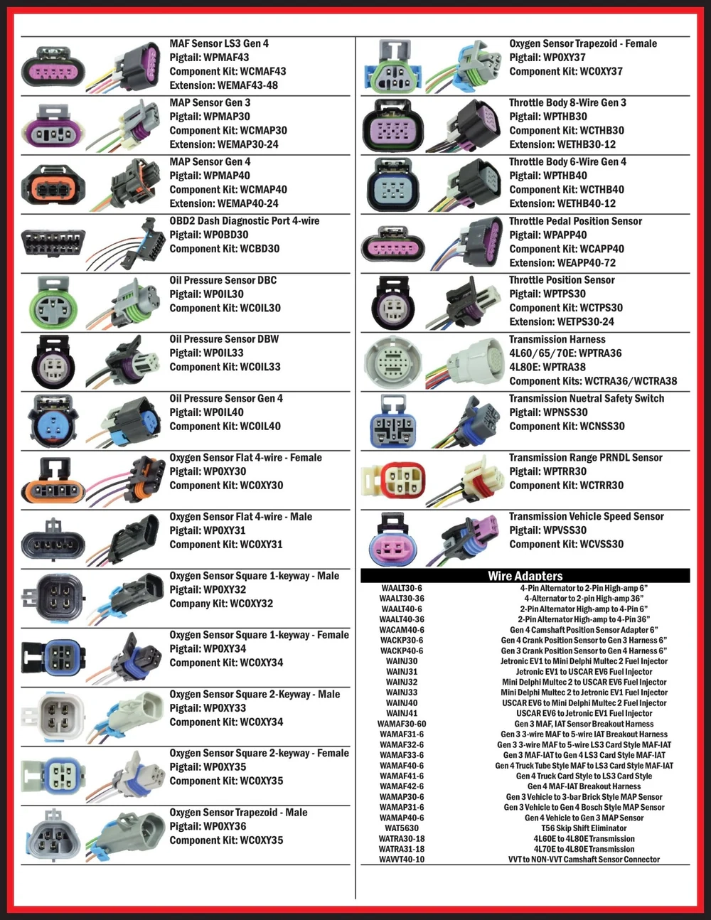 LS Mass Air Flow Connector 5 Wire Pigtail Gen 3 MAF WPMAF30 ICT Billet
