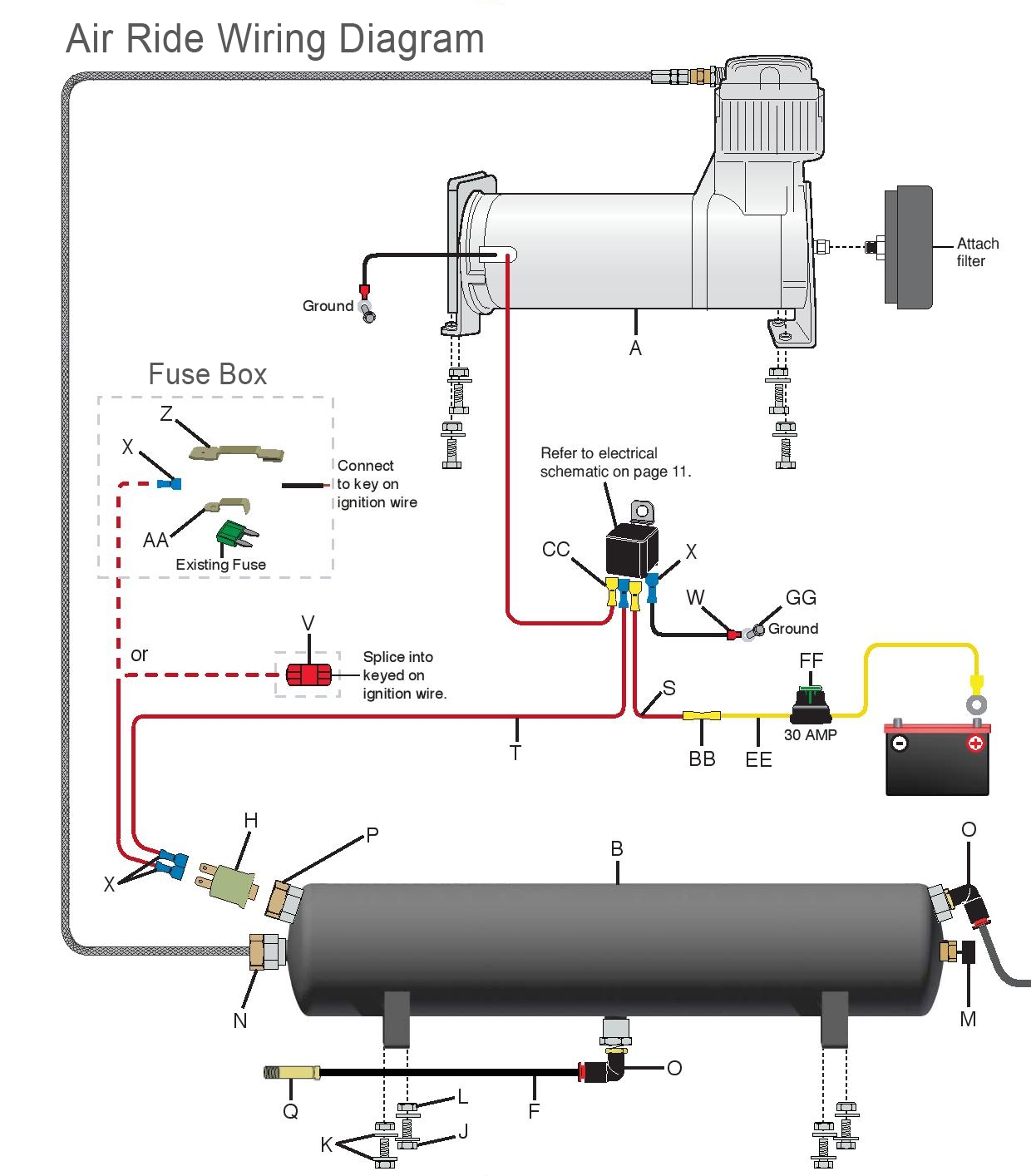 Manual Air Ride Management Kit Wiring Valve Pneumatic Diagrams Limebug Classic VW Parts