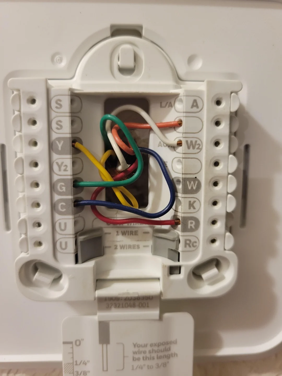 New Honeywell Home Thermostat Original Wires Pictured Setup Only Asks If W And W2 Or Just W Is Connected R hvacadvice