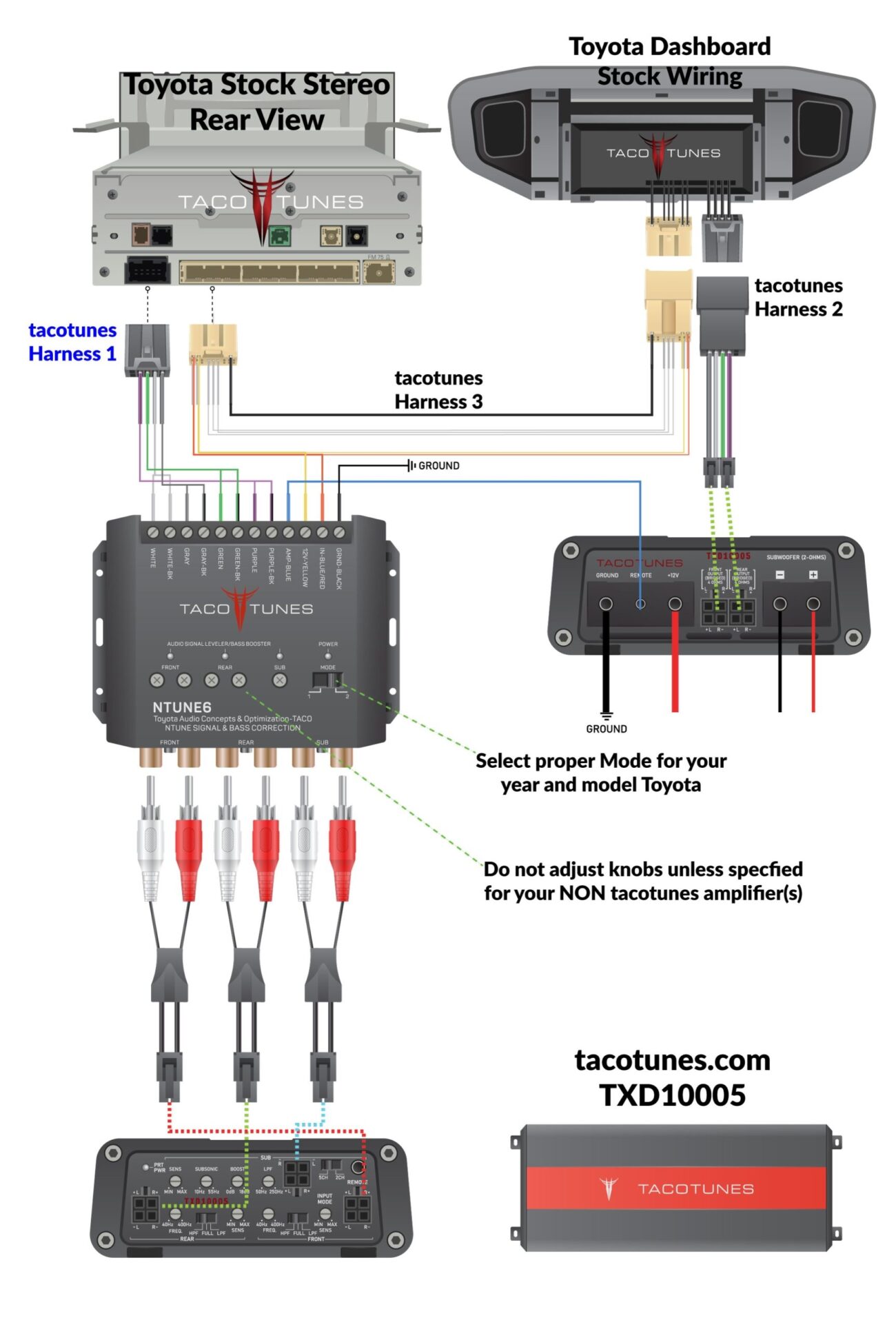 NTUNE6 Installation Instructions How To Add Amplifier s To Your Stock Toyota Stereo Taco Tunes Toyota Audio Solutions