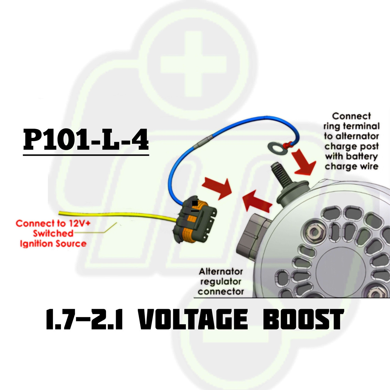 P101 L 4 Voltage Boost Harness For GM 4 Pin Regulators For A 2 Volt Increase For Lithium Or 14 volt AGM Batteries Mechman Alternators