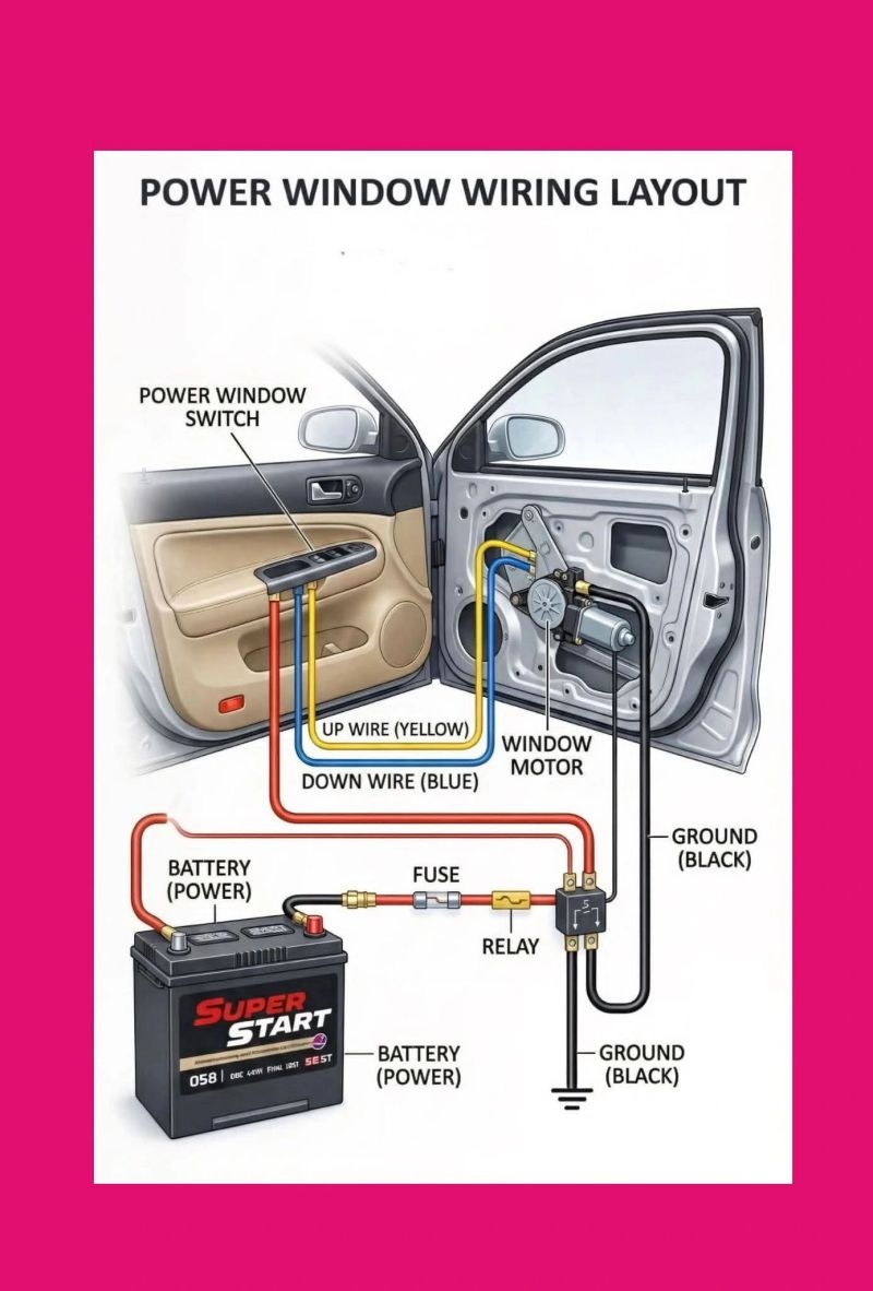 Power Window System Wiring Diagram Components And Connections Dahiru Ohida Posted On The Topic LinkedIn