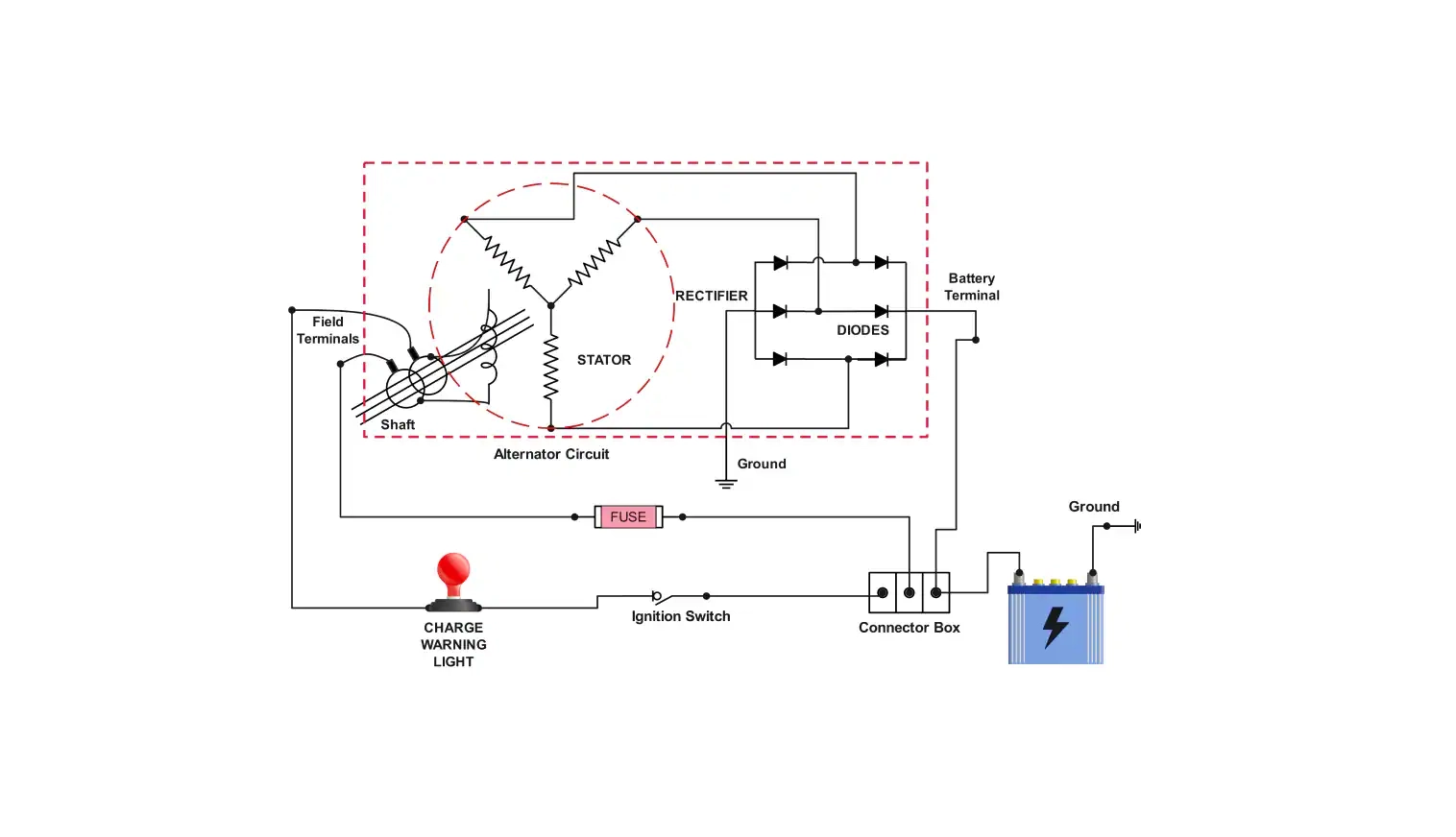 3 Pin Alternator Wiring Diagram