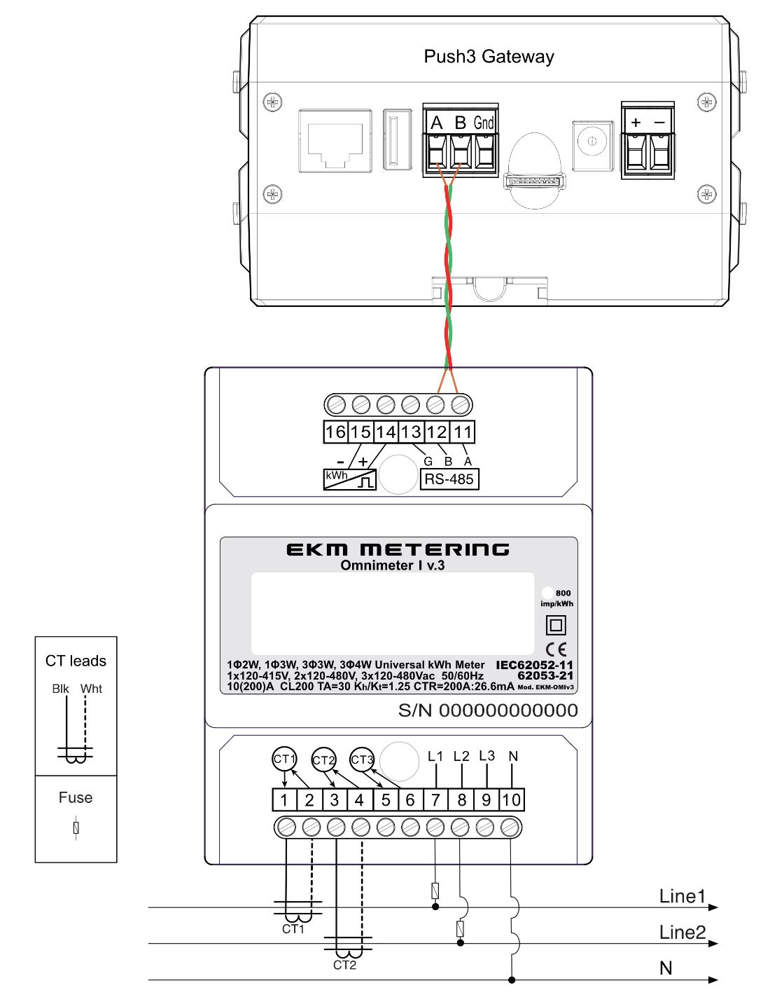 Single Phase 3 Wire 120 240v Metering EKM Support Desk