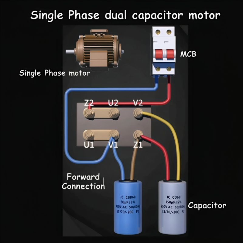 Single Phase Motor Wiring Diagram With Dual Capacitors Md Tariqul Islam Rubel Posted On The Topic LinkedIn