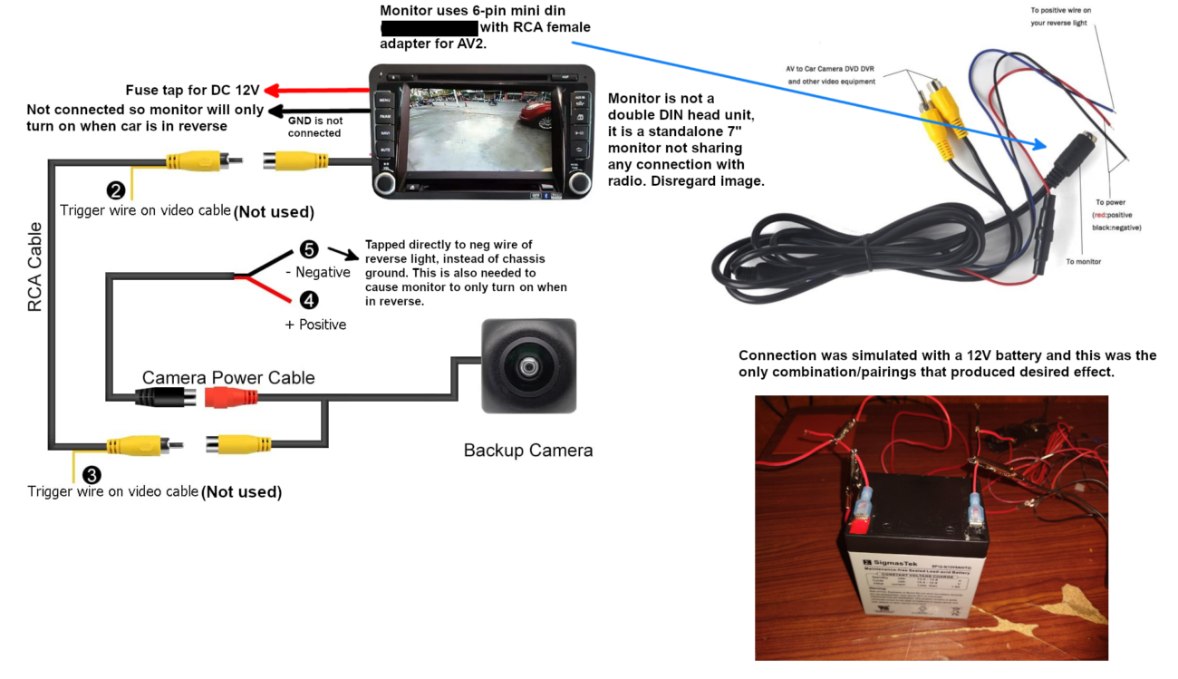 Thoughts On This Reverse Camera Wiring Schematic Where Monitor Is Not Connected To Any Ground R CarAV