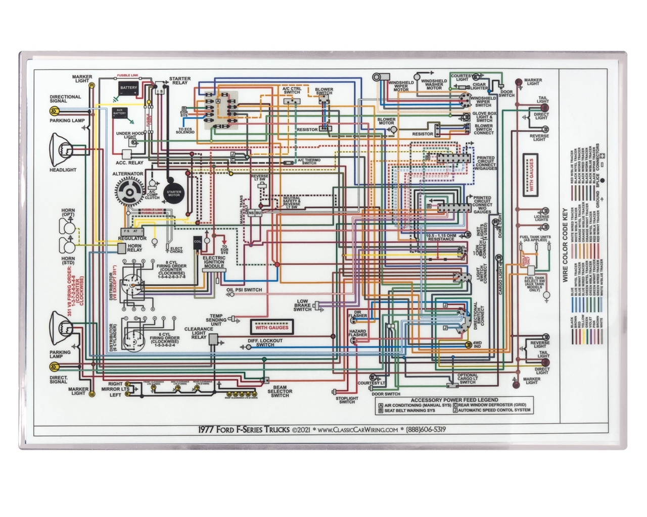 WIRING DIAGRAM 1977 FORD TRUCK F100 F250 F350 WD77FDTR